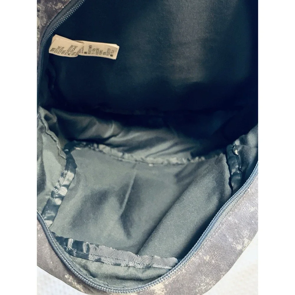 Roxy Backpack - Book Bag - Day Pack Tie-Dyed Multiple Zipper Pockets Blue Gray